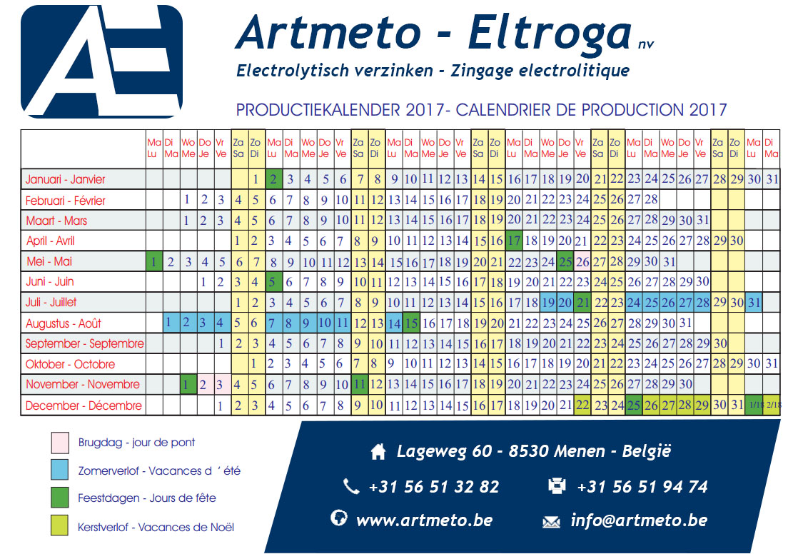 Calendar 'artmeto-eltroga'